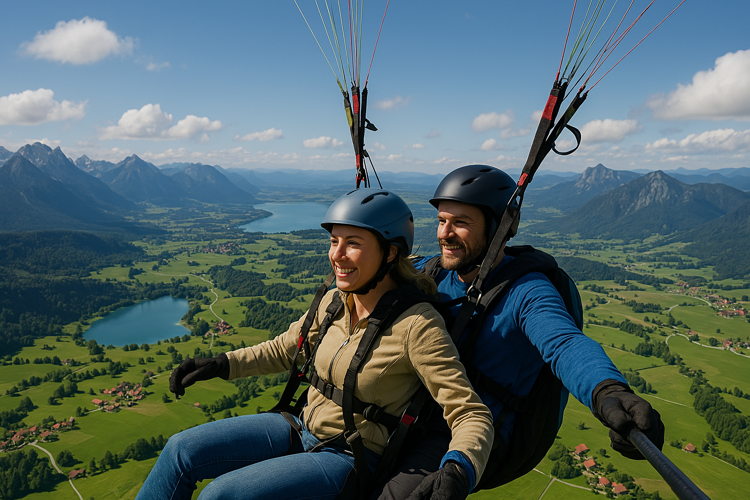Paragliding flight over the Alps