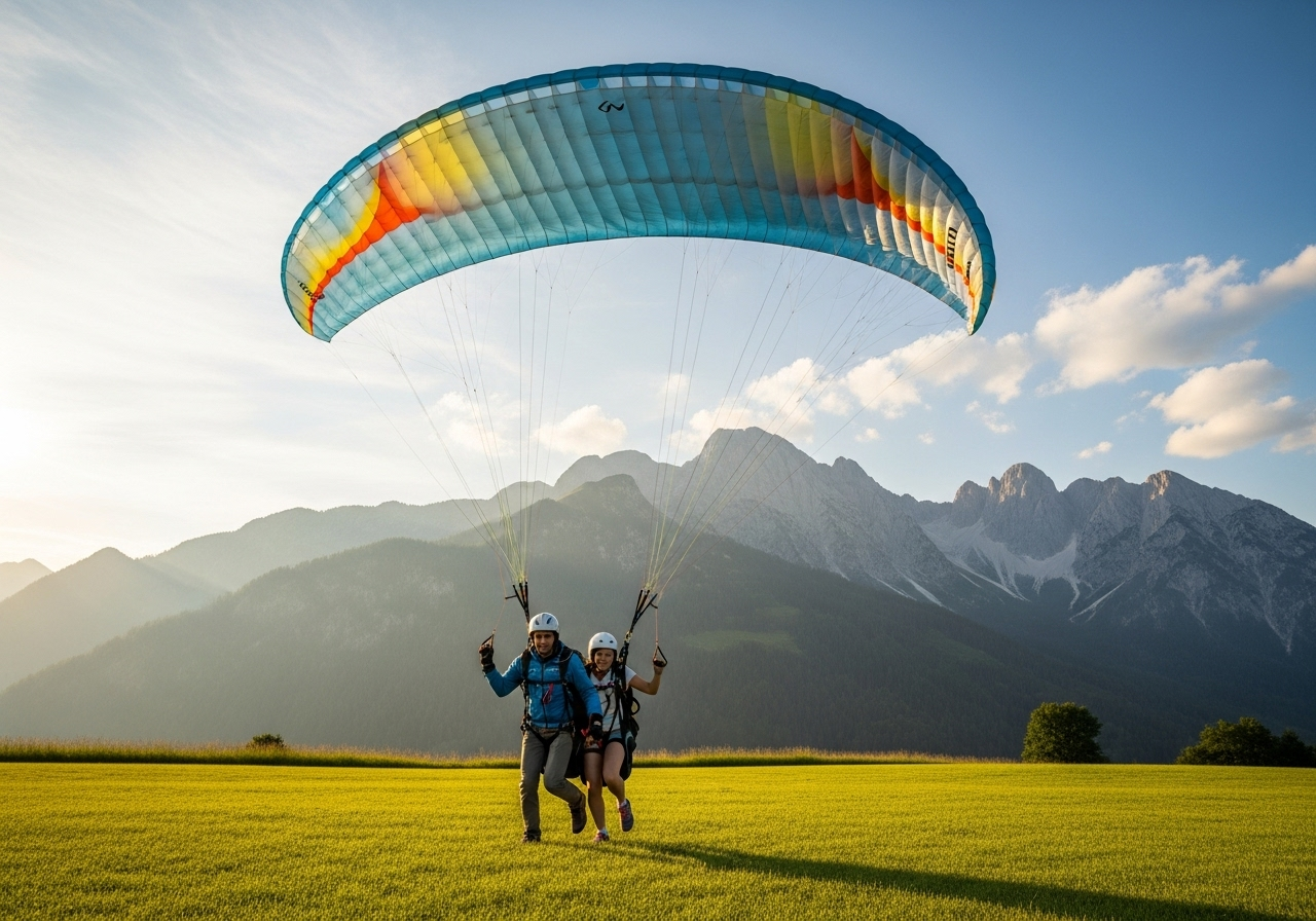 Sanfte Landung nach dem Tandemflug